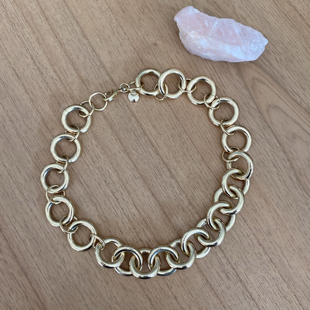 J. Crew Oversized Chunky Gold Ring Necklace - Picture 4 of 5
